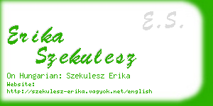 erika szekulesz business card